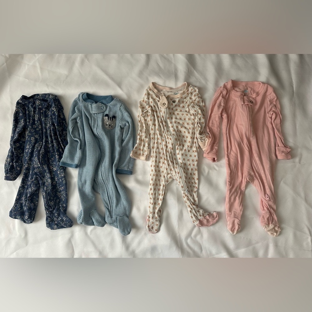 Newborn Girls Zip Up Pajamas Bundle